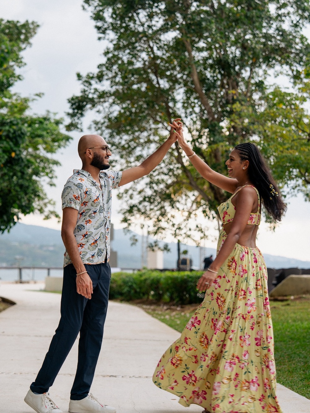 Lulu's Yellow Floral Maxi Dress with Pink and Green Print